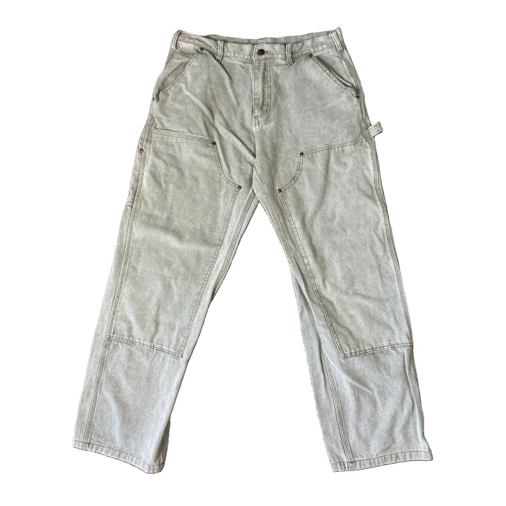 Vtg Carhartt B136 Green Double Knee Carpenter Pants Men 36x32 (actual 34x29)